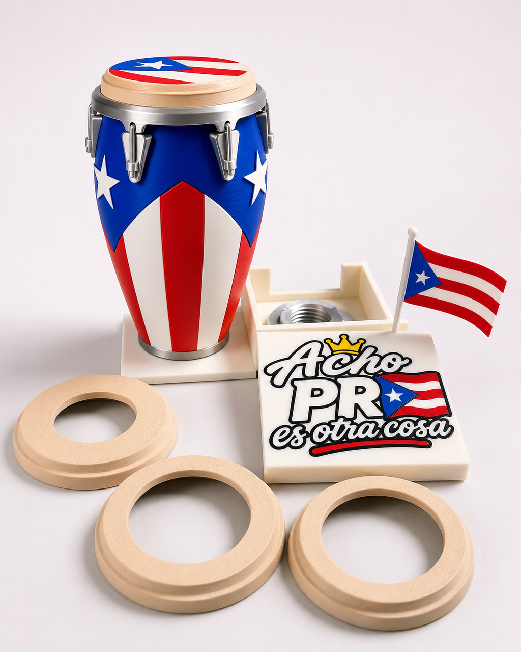 Conga de Puerto Rico con Base y Destapador