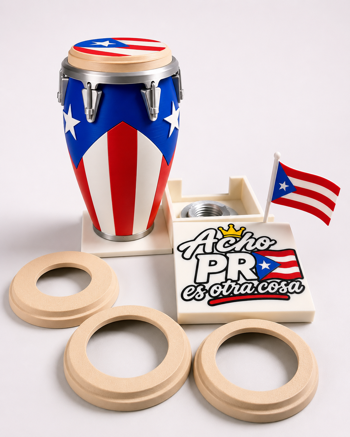Conga de Puerto Rico con Base y Destapador